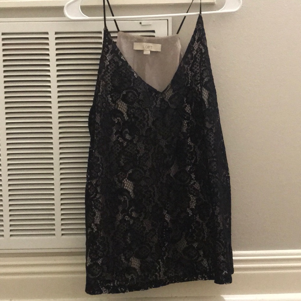 LOFT Black Lace Tank/Camisole